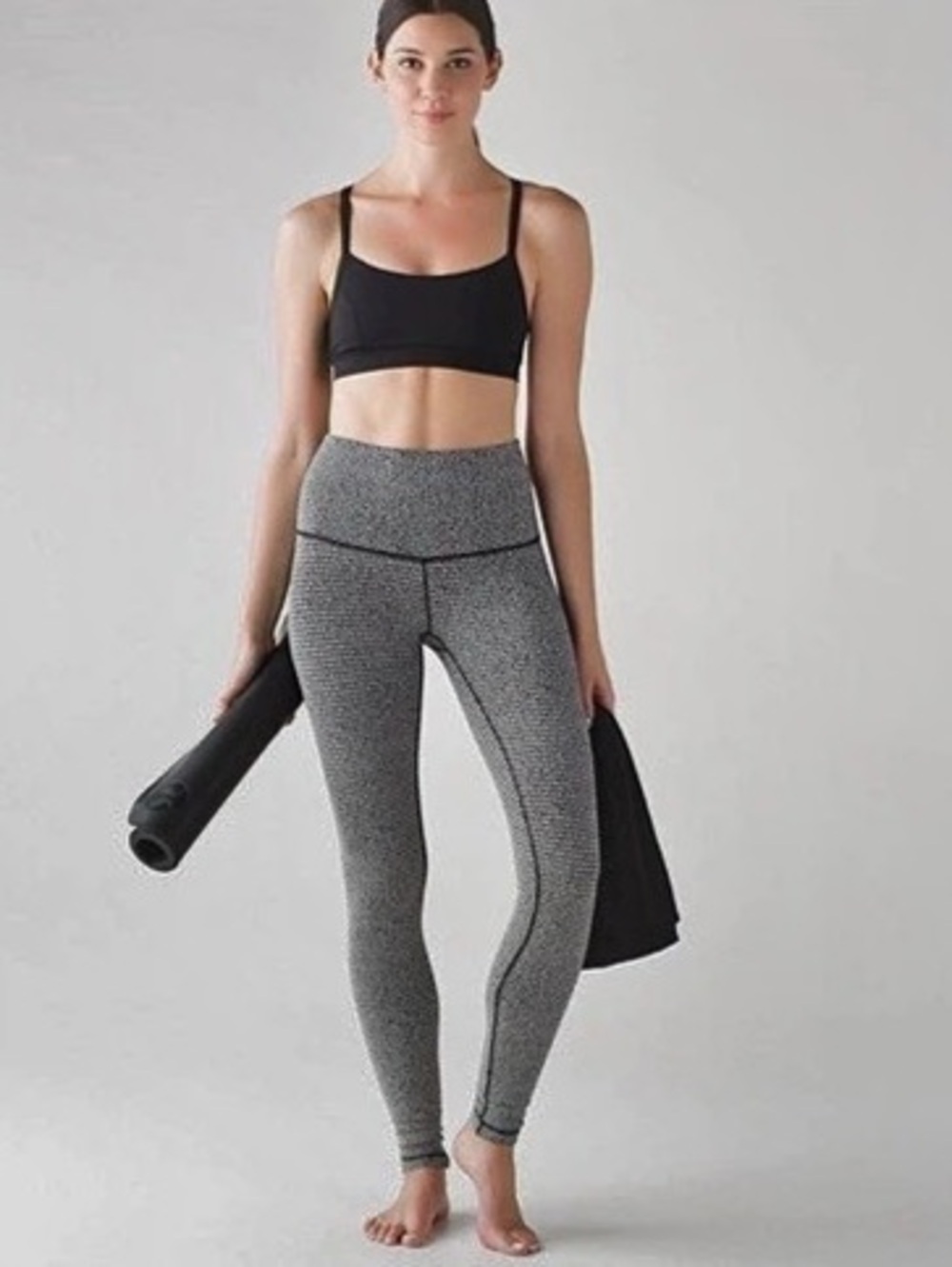 lululemon Wunder Under Pant (Hi-Rise) Pattern: teeny tooth in black & White